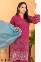 Dinara By Tawakkal Unstitched 3 Piece Emb Schiffli Lawn Suit-D-2283
