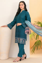 Dinara By Tawakkal Unstitched 3 Piece Emb Schiffli Lawn Suit-D-2284