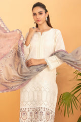 Dinara By Tawakkal Unstitched 3 Piece Emb Schiffli Lawn Suit-D-2291