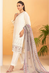 Dinara By Tawakkal Unstitched 3 Piece Emb Schiffli Lawn Suit-D-2291