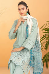 Dinara By Tawakkal Unstitched 3 Piece Emb Schiffli Lawn Suit-D-2292