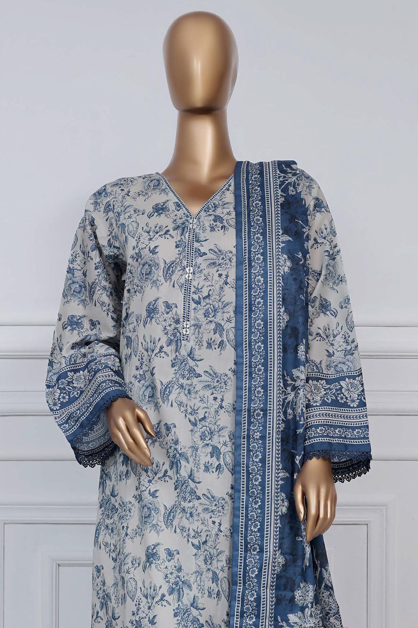 Sada Bahar Stitched 3 Piece Printed Lawn Vol-02 Collection'2025-D-9493-Off White