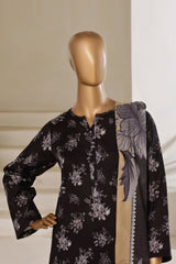 Sada Bahar Stitched 3 Piece Printed Lawn With Farshi Shalwar Suit-D-232-Black