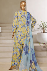 Sada Bahar Stitched 3 Piece Printed Lawn With Farshi Shalwar Suit-D-237-Dhani