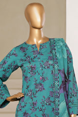 Sada Bahar Stitched 3 Piece Printed Lawn With Farshi Shalwar Suit-D-238-C.Green