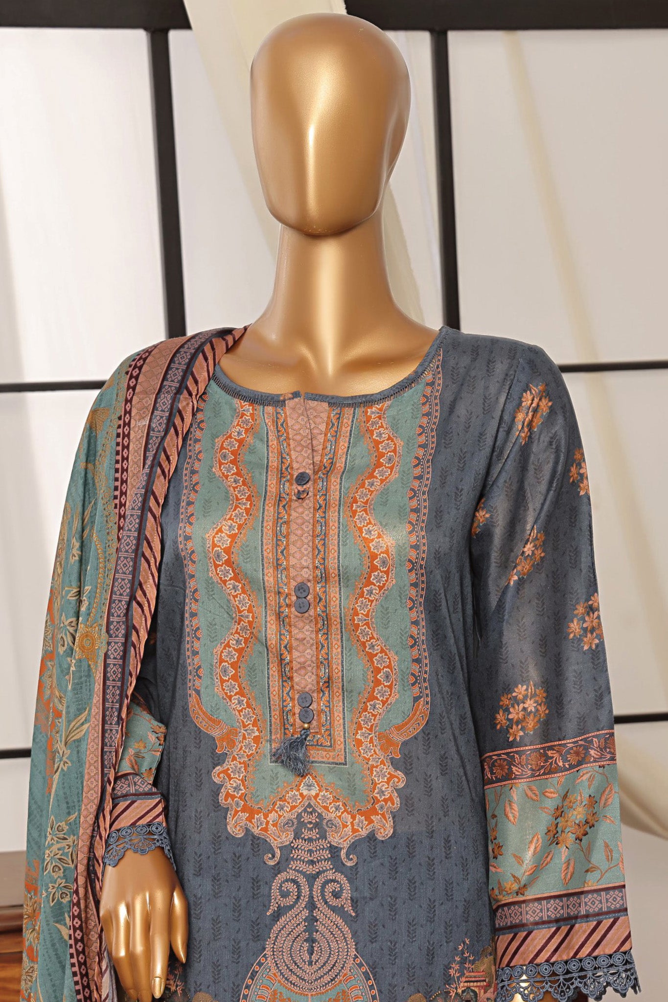 Sada Bahar Stitched 3 Piece Printed Lawn Vol-07 Collection'2024-D-2500-Navy Blue