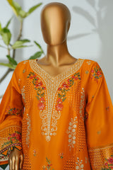 Bin Saeed Stitched 3 Piece Luxury Emb Lawn Suit- D-2759 MUSTARD