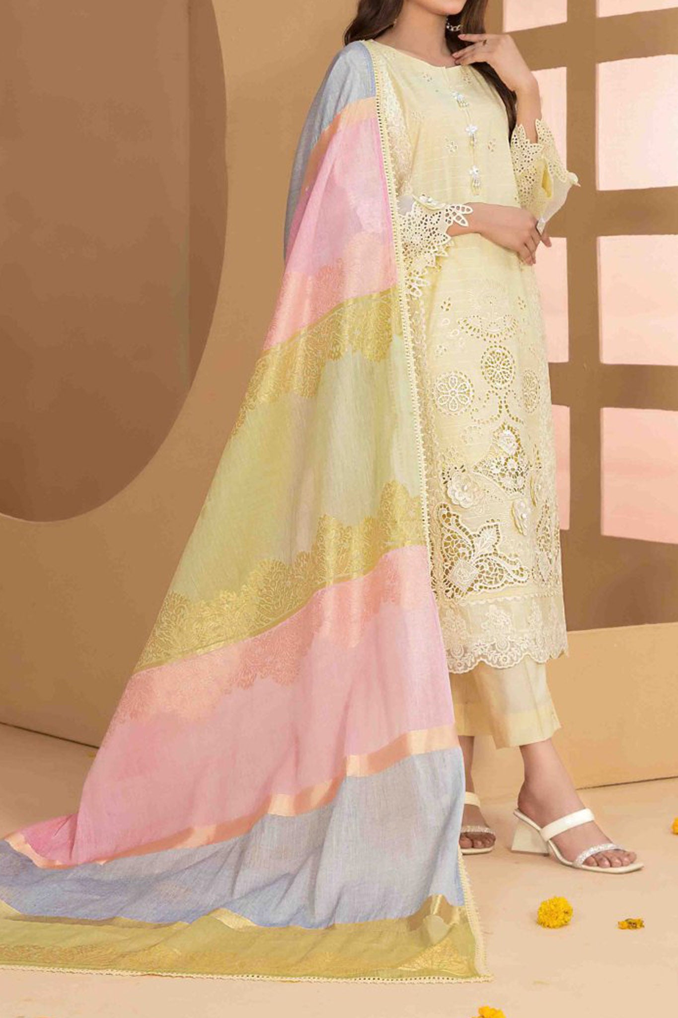 Zala By Tawakkal Unstitched 3 Piece Fancy Emb Lawn Collection'2024-D-2587