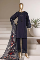 Eclair By Sada Bahar Stitched 3 Piece Emb Lawn Suit-D-266-BLUE
