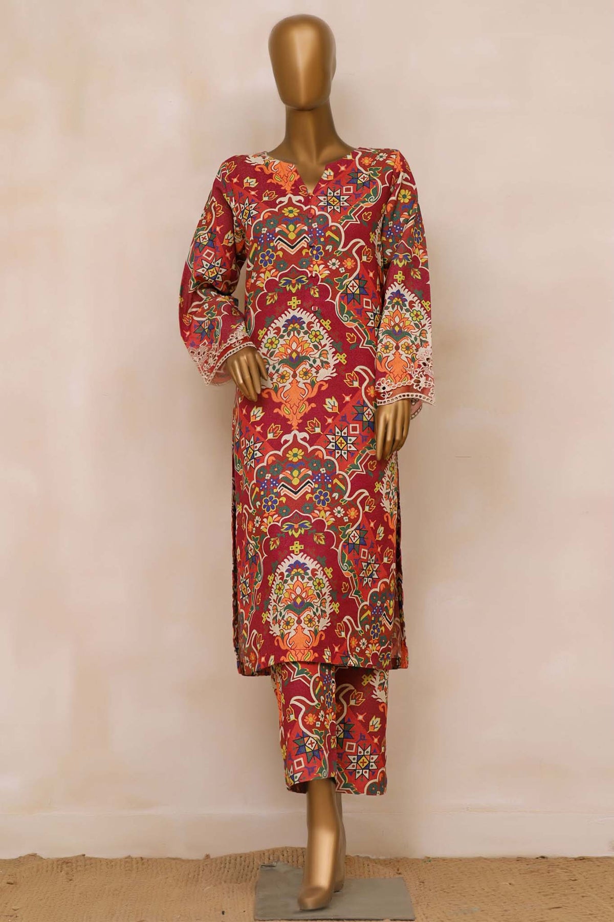 Sada Bahar Co Ords Karandi Cutwork Pret Collection'2023-D-2703-Rust