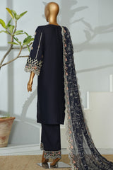 Bin Saeed Stitched 3 Piece Luxury Emb Lawn Suit-D-2711 BLUE