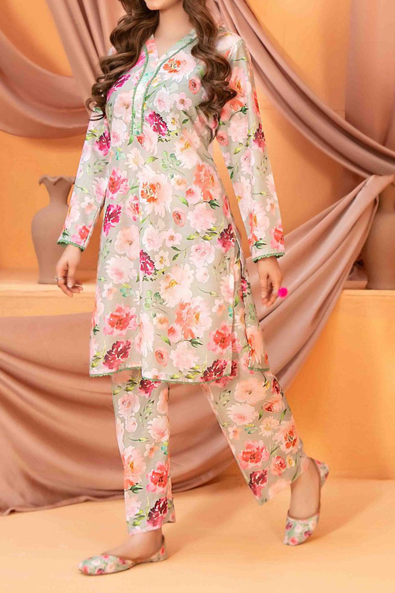 Amsal By Tawakkal Stitched 2 Piece Swiss Digital Print With Khussa Collection'2024-D-2756
