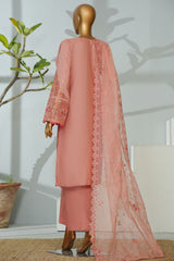 Bin Saeed Stitched 3 Piece Luxury Emb Lawn Suit- D-2757 PINK