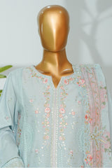 Bin Saeed Stitched 3 Piece Luxury Emb Lawn With Chiffon Dupatta- D-2760 FEROZI