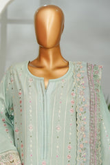 Bin Saeed Stitched 3 Piece Luxury Emb Lawn With Chiffon Dupatta- D-2763 FEROZI