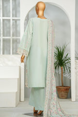 Bin Saeed Stitched 3 Piece Luxury Emb Lawn With Chiffon Dupatta- D-2763 FEROZI