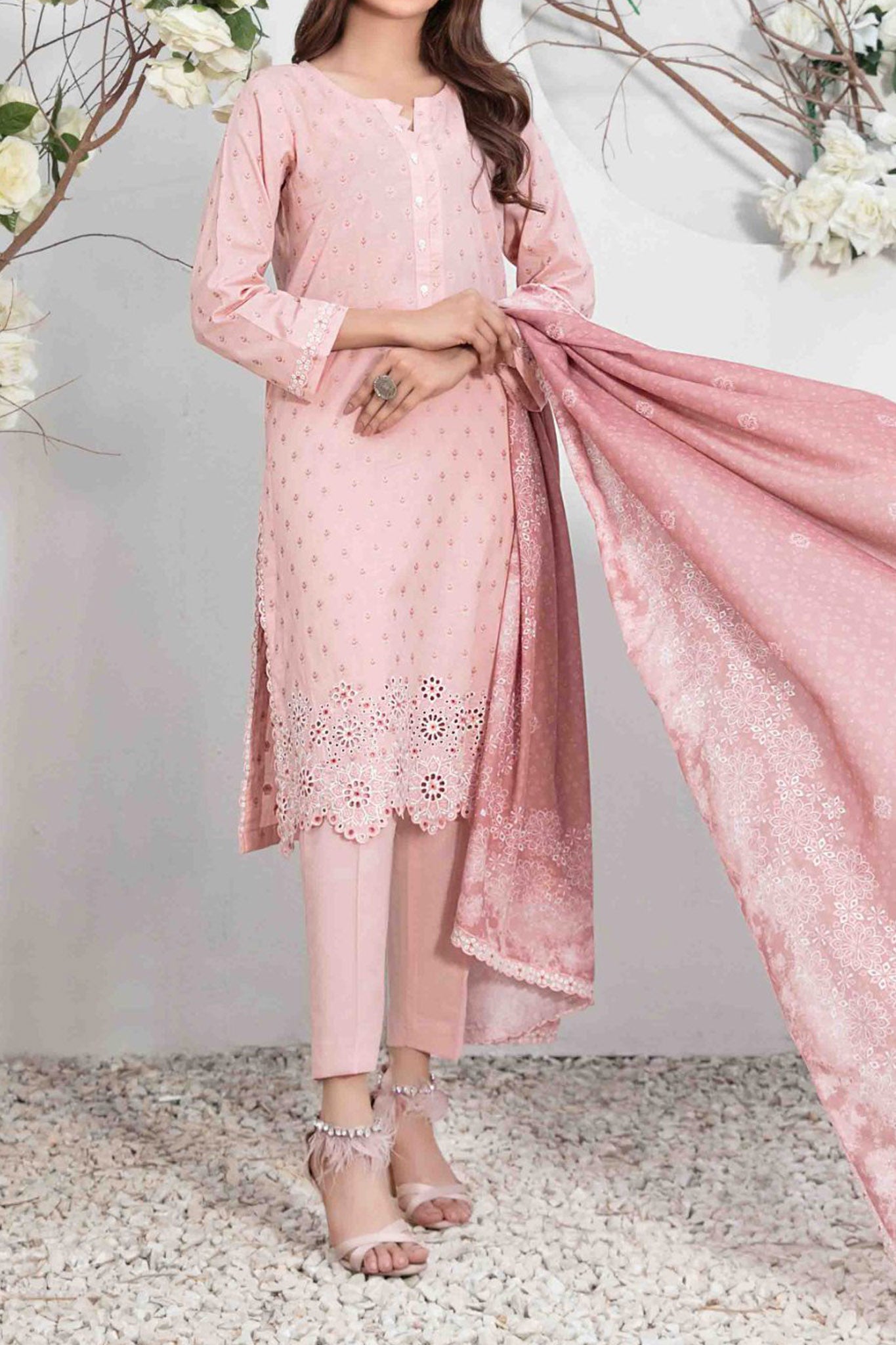 Tanzil By Tawakkal Stitched 3 Piece Emb Broshia Banarsi Lawn Collection'2024-D-2763