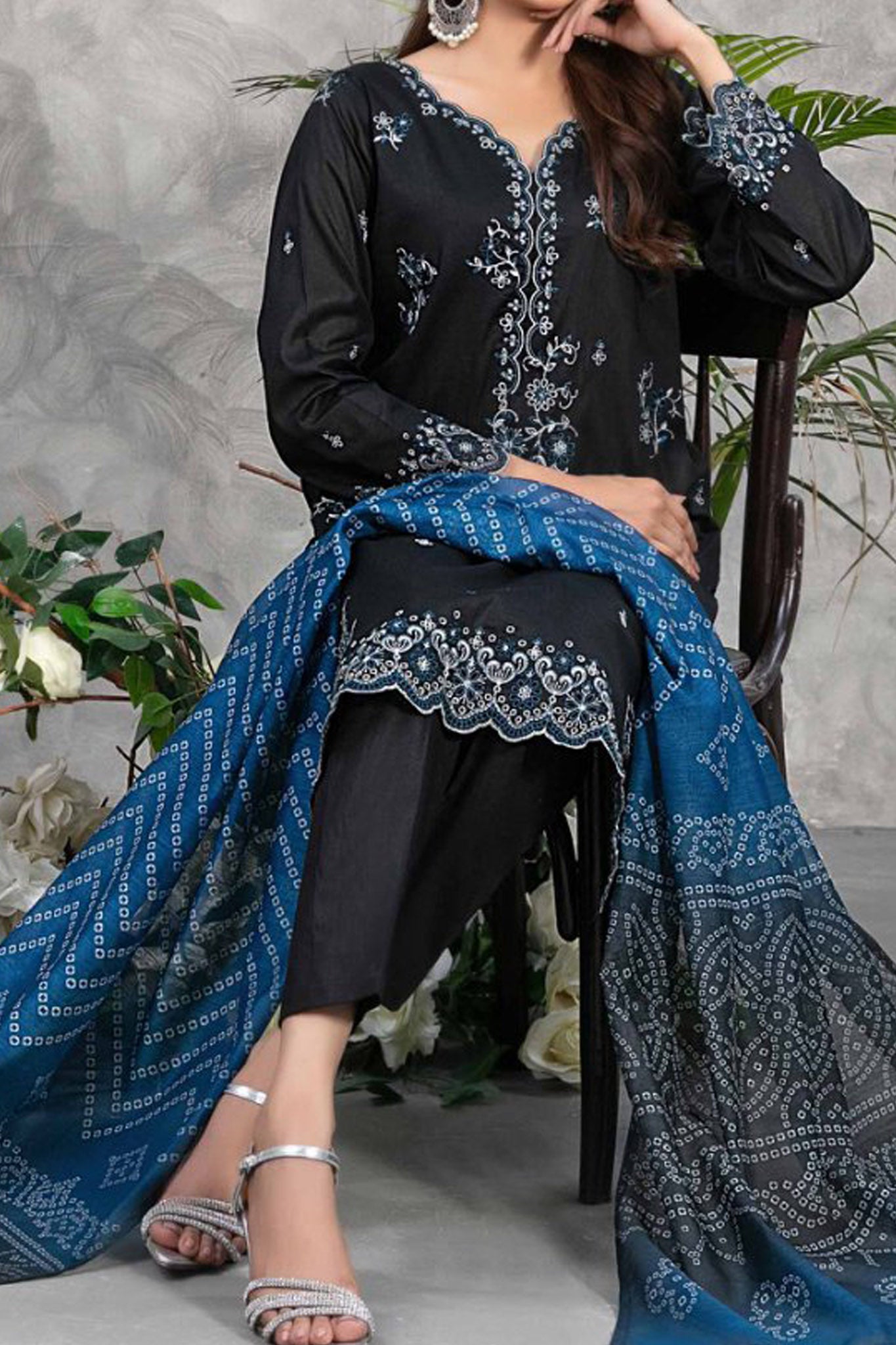 Aarah By Tawakkal Stitched 3 Piece Fancy Emb Lawn Collection'2024-D-2826