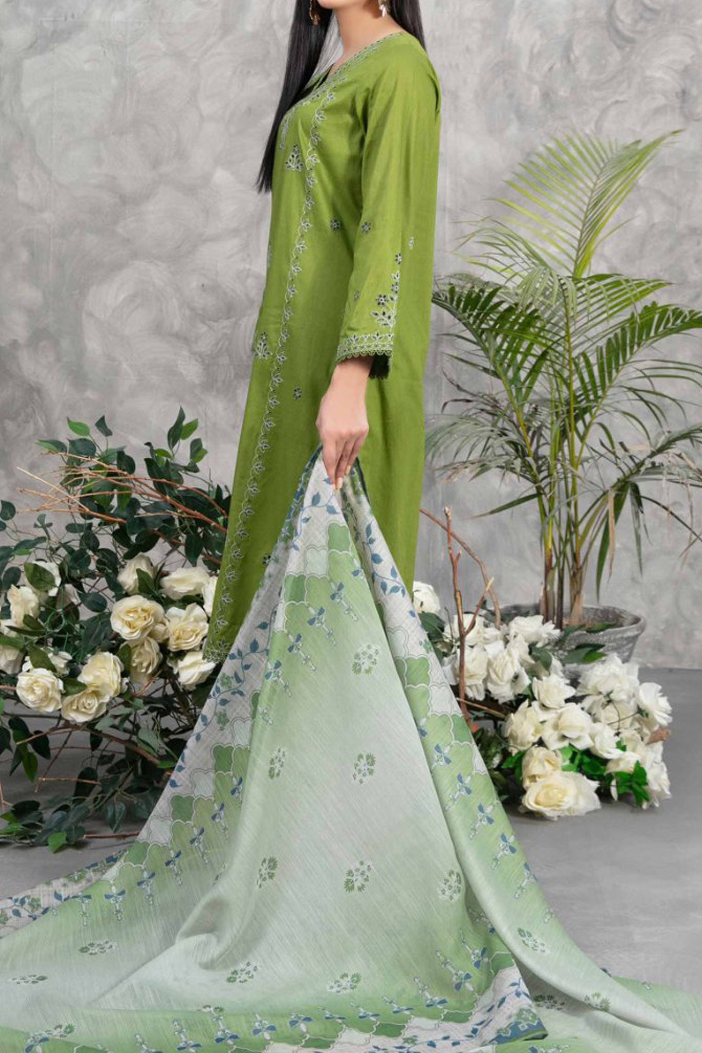 Aarah By Tawakkal Stitched 3 Piece Fancy Emb Lawn Collection'2024-D-2827