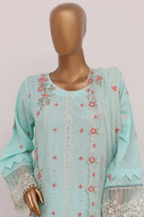 Bin Saeed Stitched 3 Piece Luxury Emb Lawn Vol-06 Suit-D-2844-Ferozi