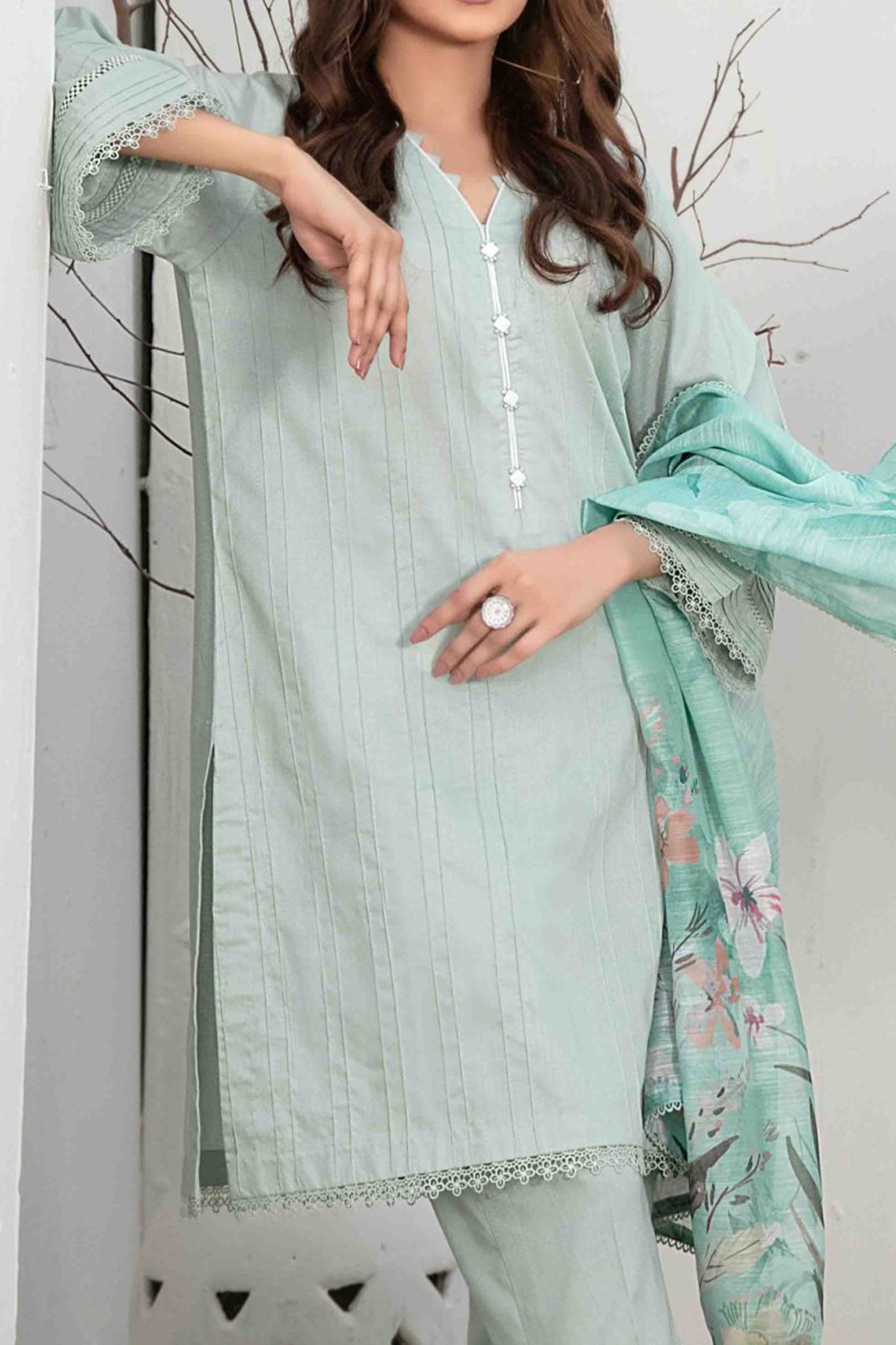Emari By Tawakkal Stitched 3 Piece Cotton Jacquard Lawn Collection'2024-D-2861