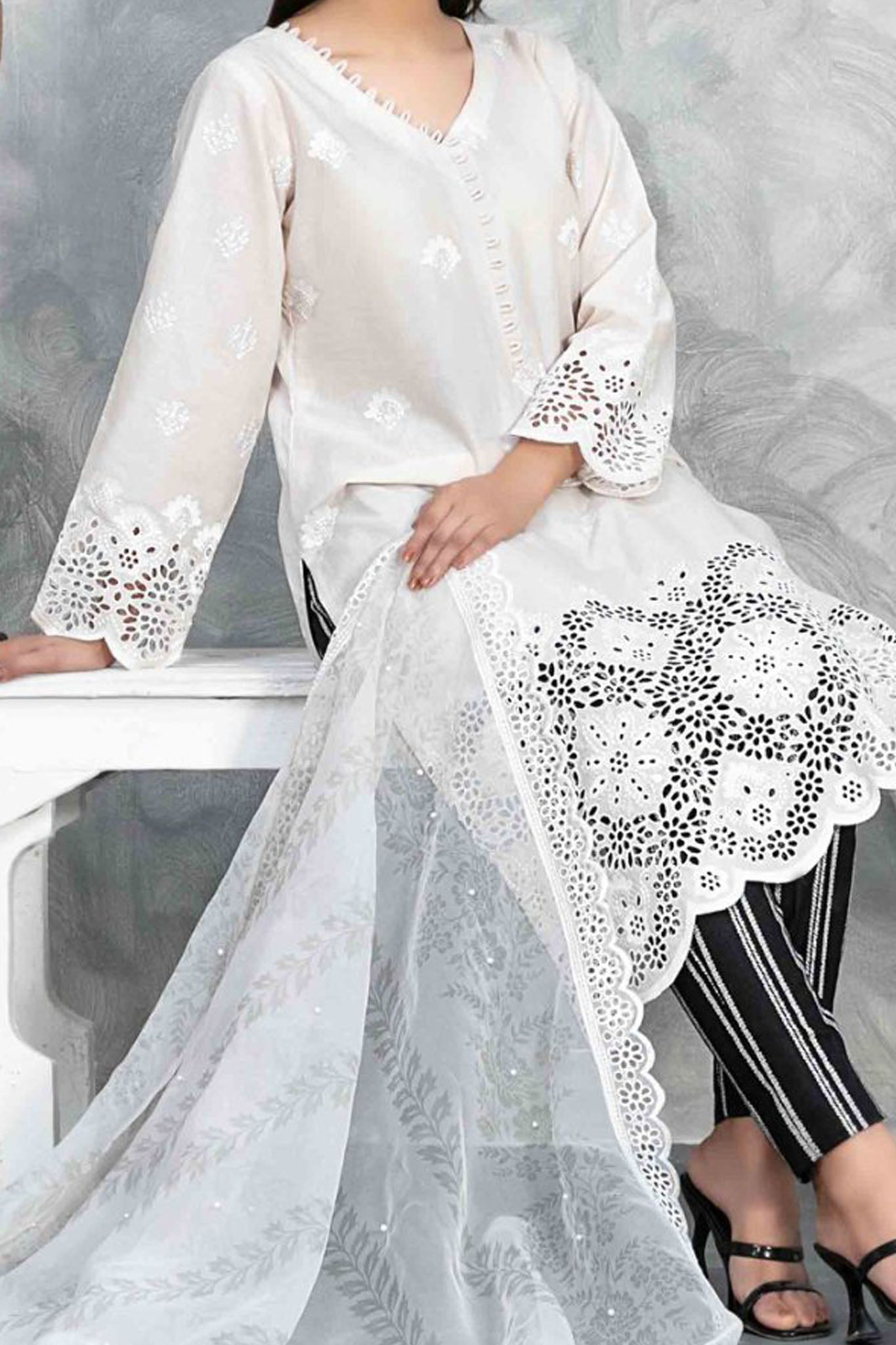 Rayleah By Tawakkal Unstitched 3 Piece Emb Schiffli Lawn Collection'2024-D-2928