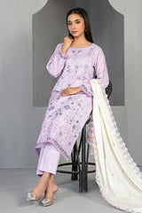 Efza By Tawakkal Unstitched 3 Piece Fancy Emb Lawn Suit-D-2970