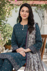 Arshi By Tawakkal Stitched 3 Piece Printed Rotary Lawn Suit-D-2994-Teal