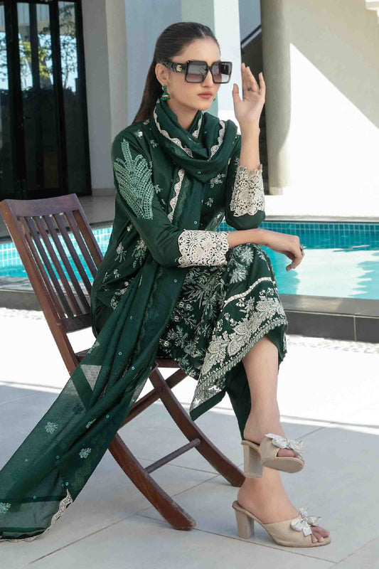 Zevira By Tawakkal Semi Stitched 3 Piece Emb Fancy Lawn Collection-D-3246