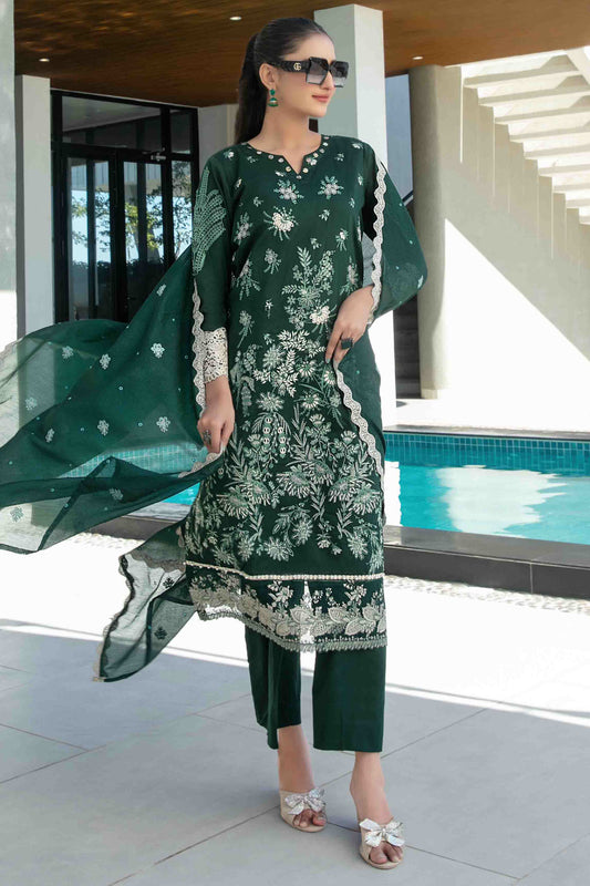 Zevira By Tawakkal Semi Stitched 3 Piece Emb Fancy Lawn Collection-D-3246