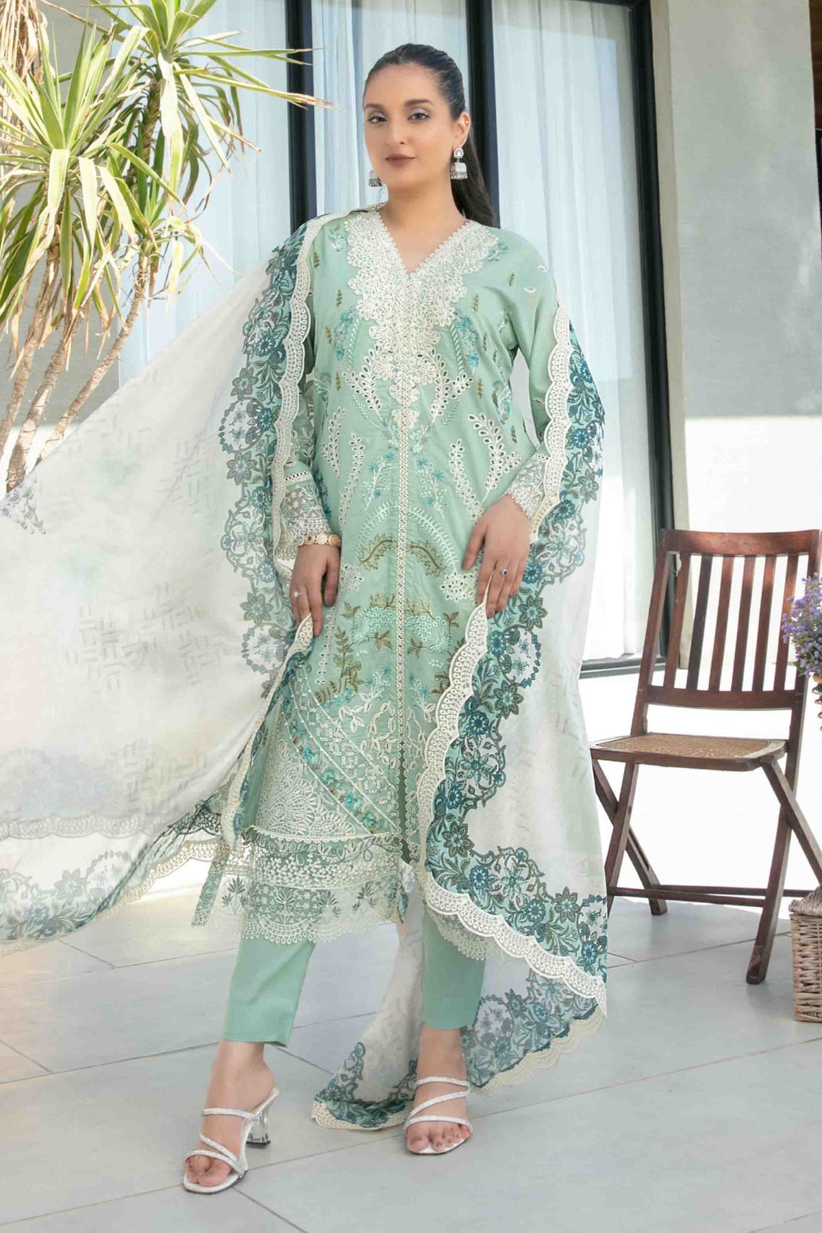 Zevira By Tawakkal Semi Stitched 3 Piece Emb Fancy Lawn Collection-D-3249