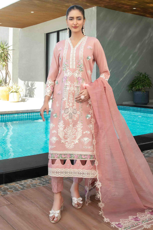 Zevira By Tawakkal Semi Stitched 3 Piece Emb Fancy Lawn Collection-D-3250