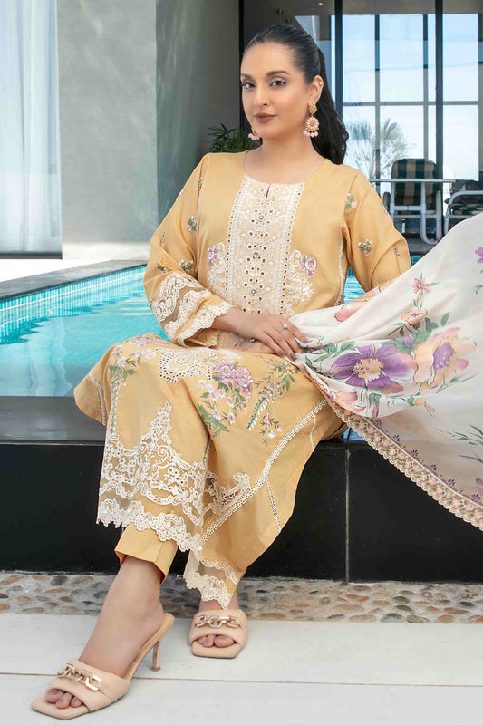 Zevira By Tawakkal Semi Stitched 3 Piece Emb Fancy Lawn Collection-D-3251