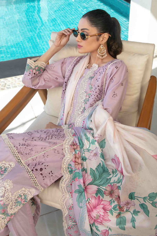 Zevira By Tawakkal Semi Stitched 3 Piece Emb Fancy Lawn Collection-D-3252