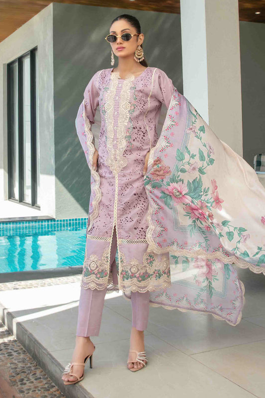 Zevira By Tawakkal Semi Stitched 3 Piece Emb Fancy Lawn Collection-D-3252