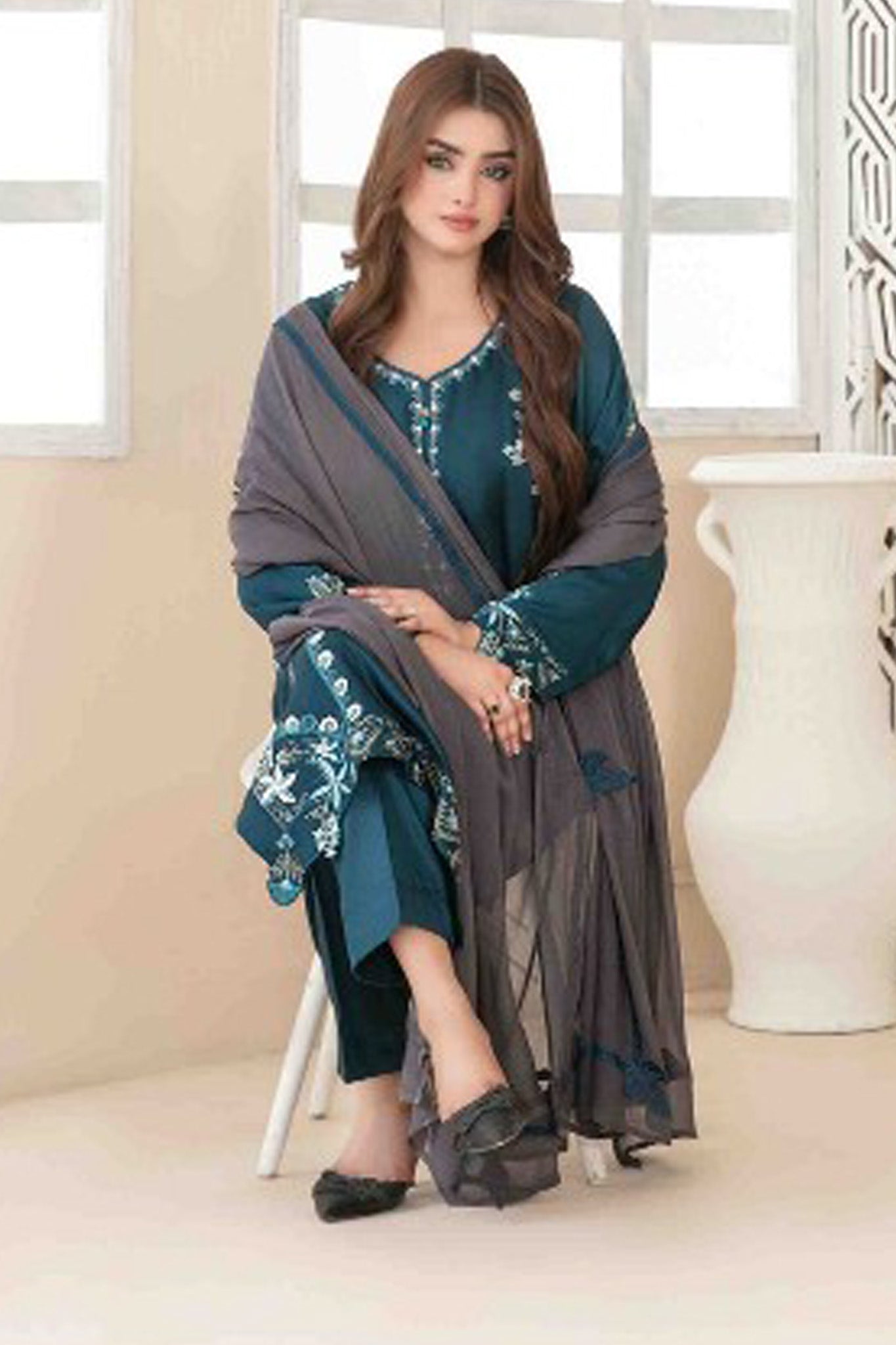 Araceli By Tawakkal Stitched 3 Piece Fancy Emb Belgian Viscose Collection'2024-D-3711