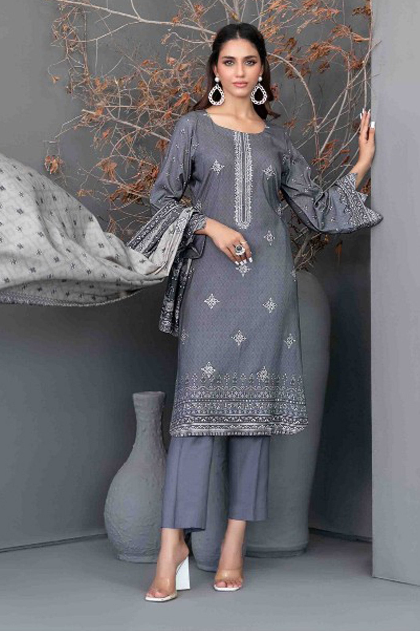 Daleesha By Tawakkal Unstitched 3 Piece Digital Printed Staple Collection'2024-D-3986