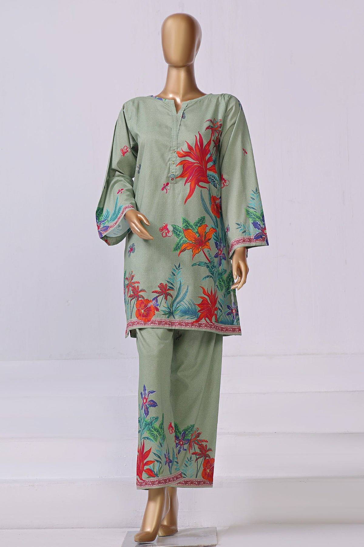 Sada Bahar Stitched 2 Piece Mid Summer Co Ords Lawn Collection'2024-D-5046-Pista