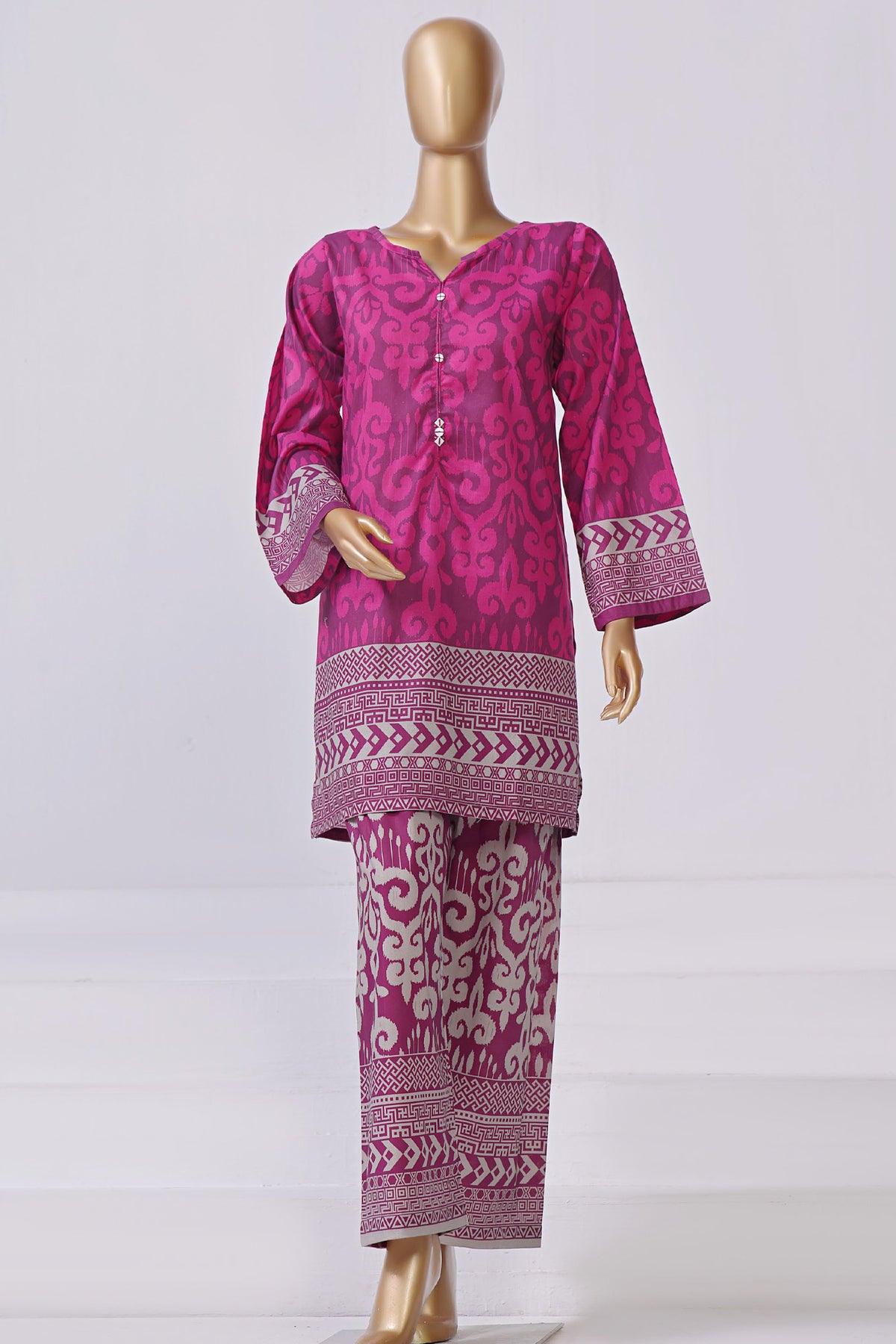 Sada Bahar Stitched 2 Piece Mid Summer Co Ords Lawn Collection'2024-D-5051-Magenta