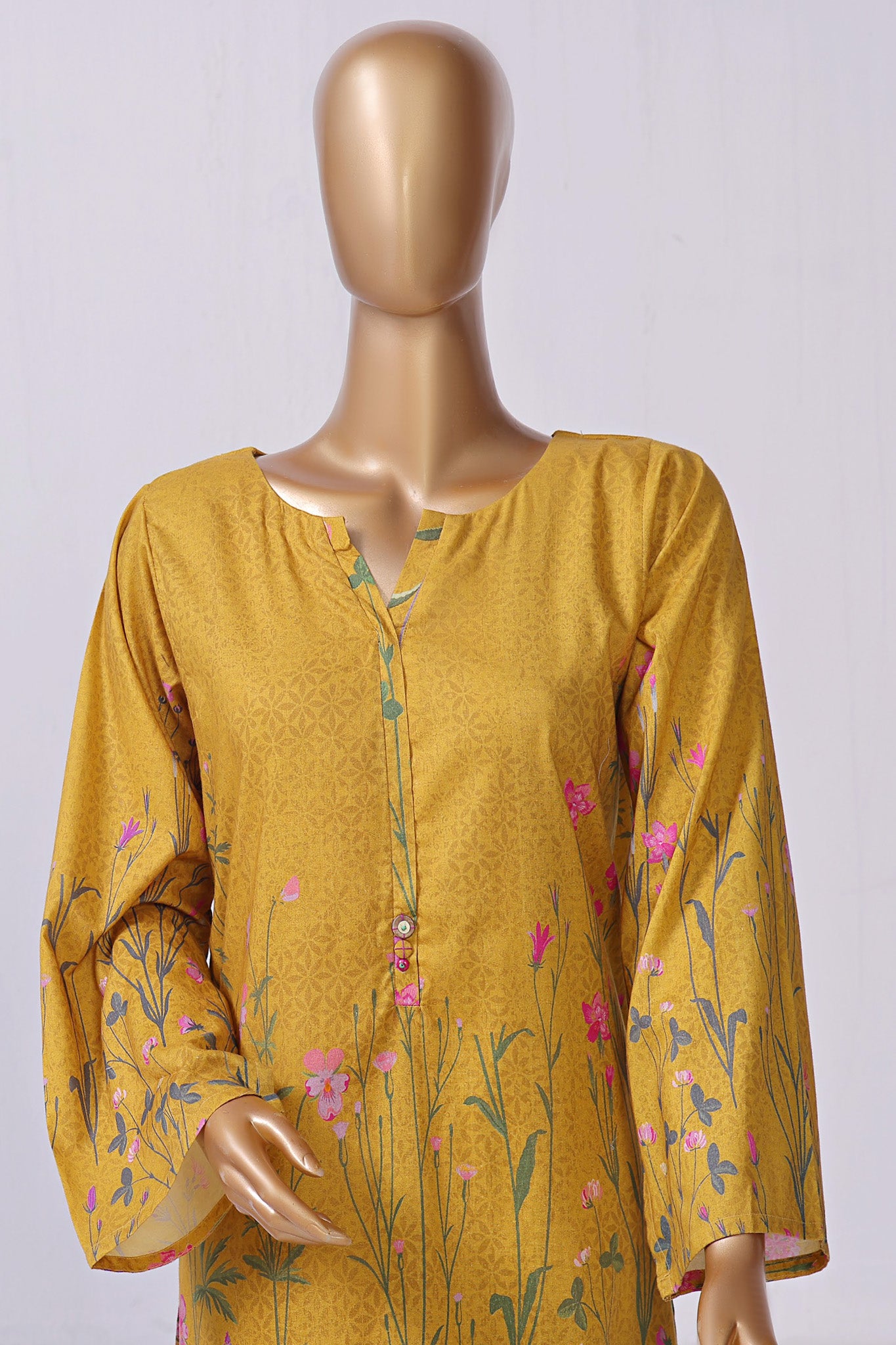 Sada Bahar Stitched 2 Piece Mid Summer Co Ords Lawn Collection'2024-D-5053-Mustard