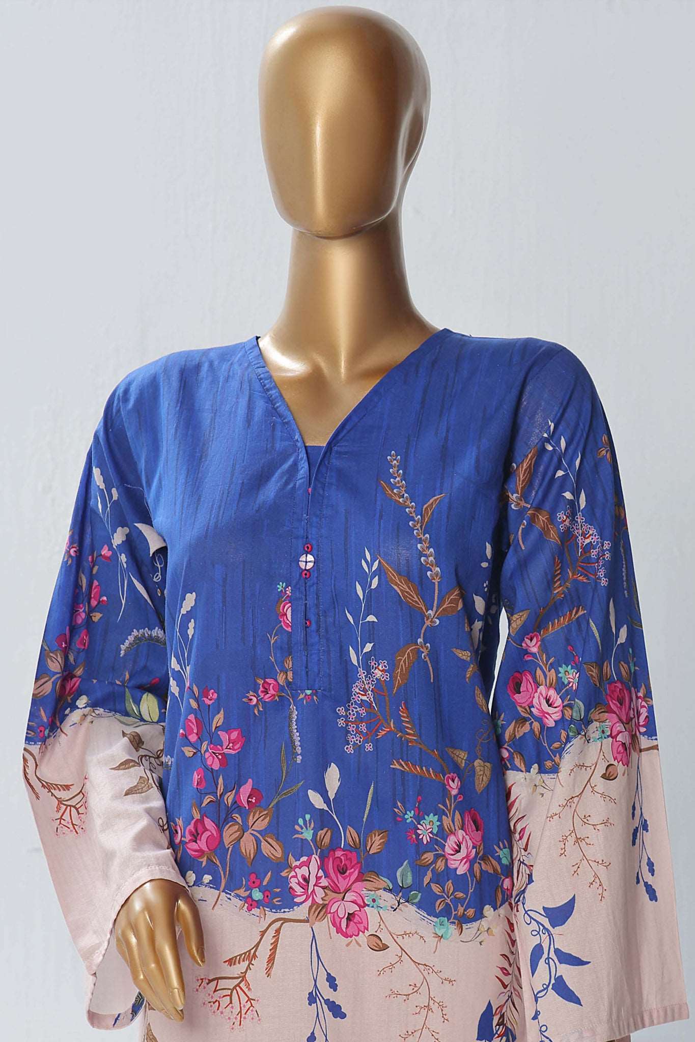 Sada Bahar Stitched 2 Piece Mid Summer Co Ords Lawn Collection'2024-D-5054-Blue