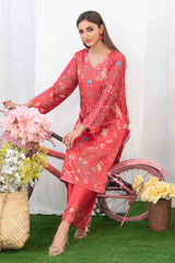 Damask By Tawakkal Stitched 2 Piece Digital Print Silk Collection-D-5205-Red