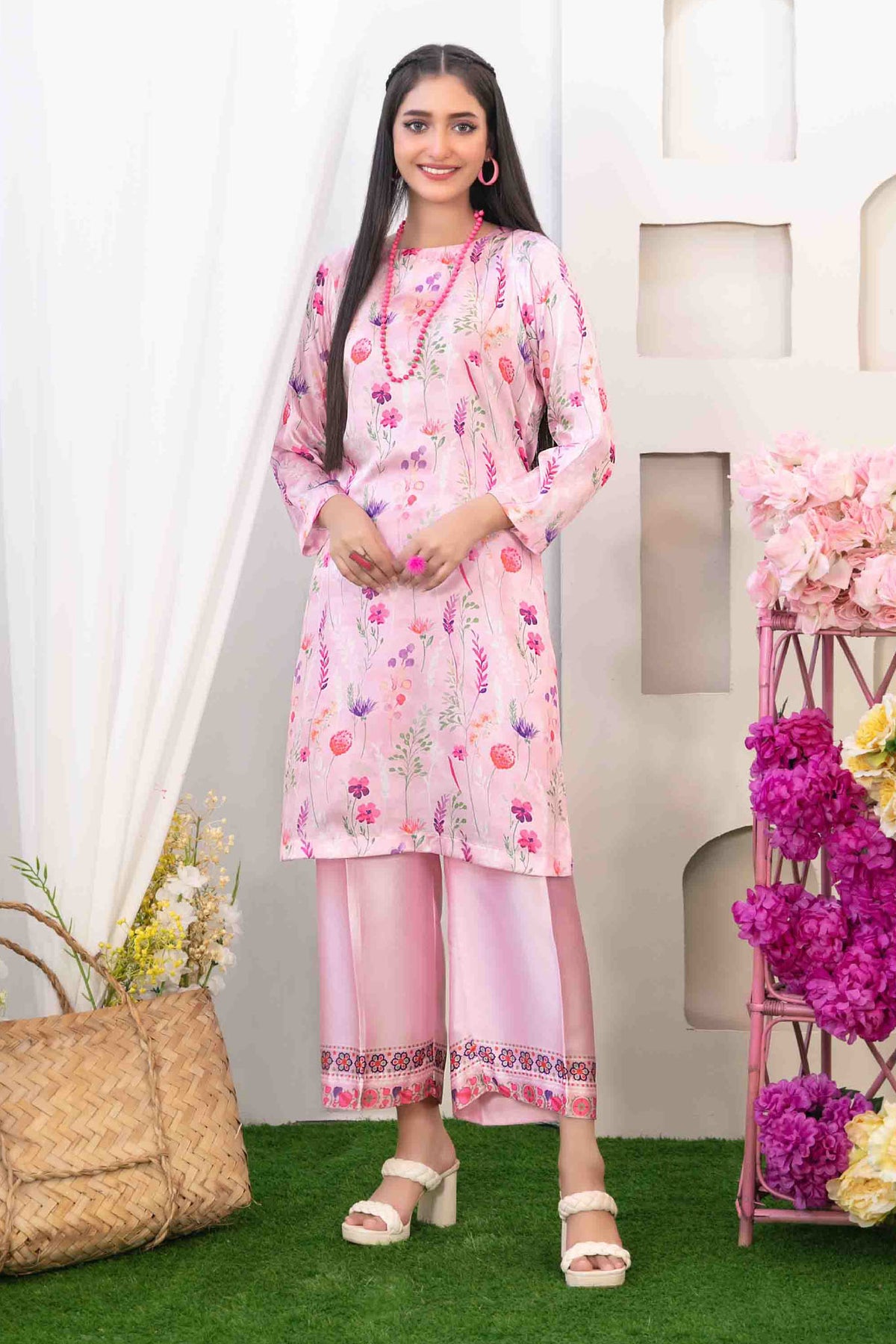 Damask By Tawakkal Stitched 2 Piece Digital Print Silk Collection-D-5206-Pink