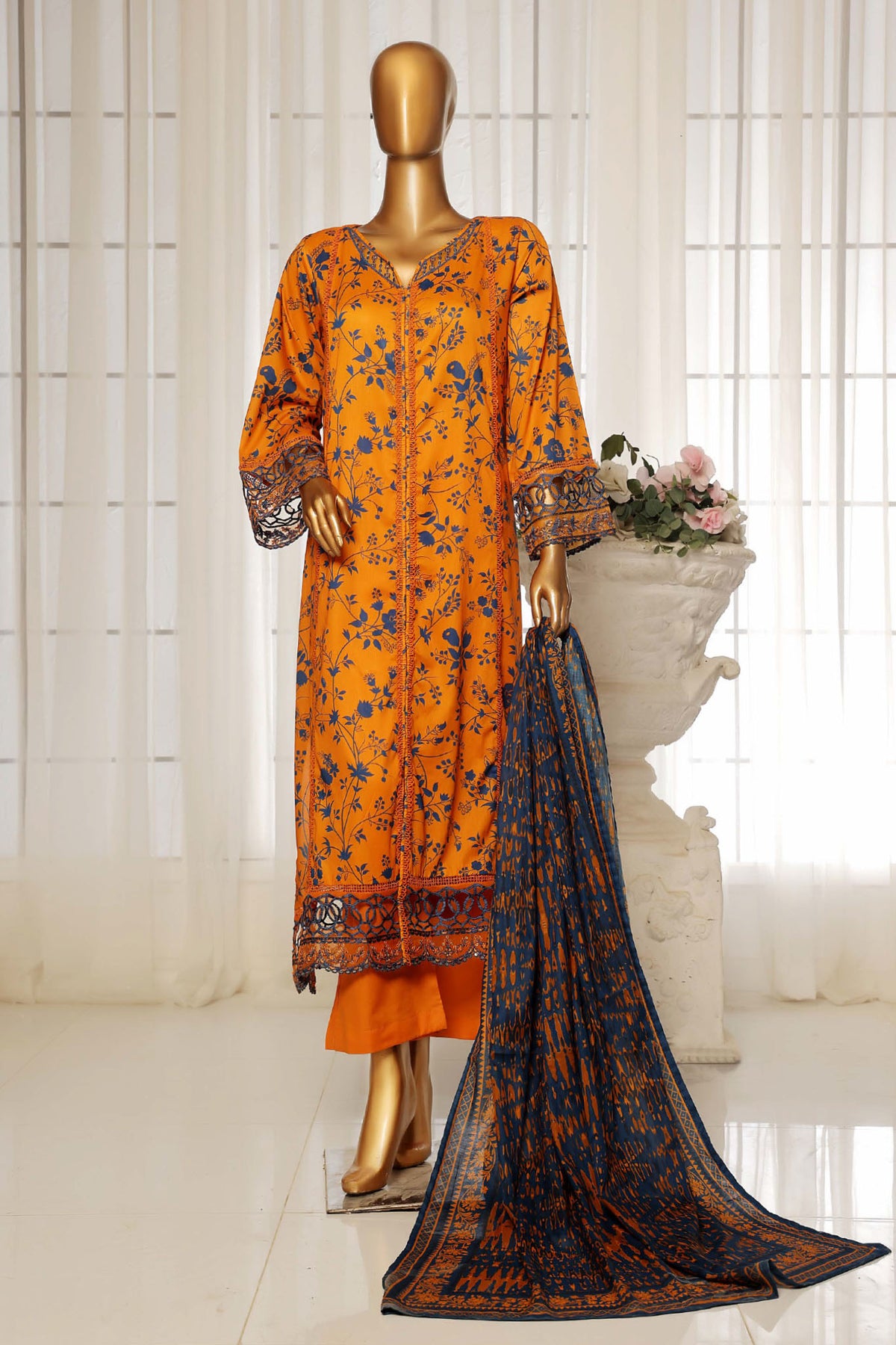 Sada Bahar Stitched 3 Piece Festive Emb Lawn Vol-01 Collection'2025-D-5288-Golden