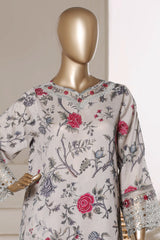 Malika By Sada Bahar Stitched 3 Piece Festive Lawn Vol-01 Suit-D-5352-GREY