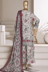 Malika By Sada Bahar Stitched 3 Piece Festive Lawn Vol-01 Suit-D-5352-GREY