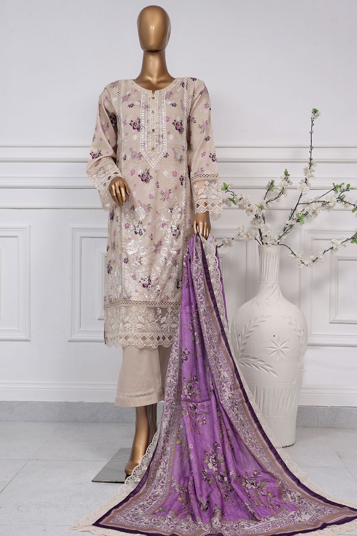 Signature By Sada Bahar Stitched 3 Piece Festive Emb Lawn Collection'2025-D-6119-Skin