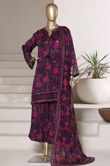 Malika By Sada Bahar Stitched 3 Piece Festive Lawn Vol-01 Suit-D-68-PURPLE