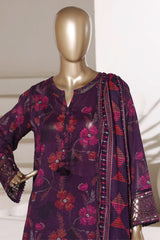 Malika By Sada Bahar Stitched 3 Piece Festive Lawn Vol-01 Suit-D-68-PURPLE