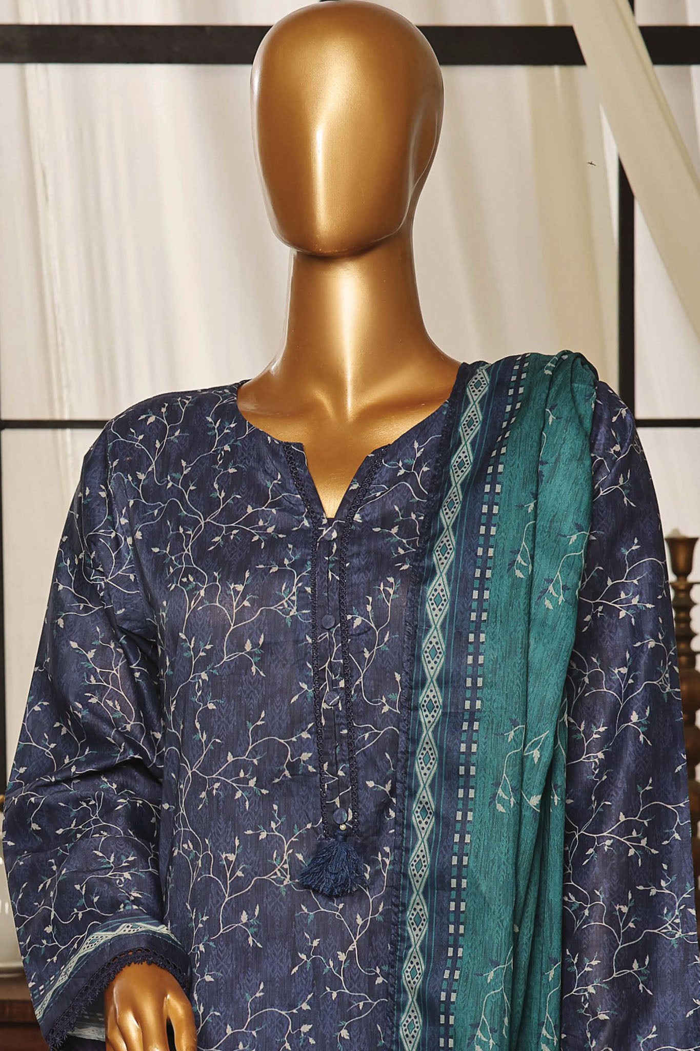 Sada Bahar Stitched 3 Piece Printed Lawn Vol-04 Collection'2024-D-725-N Blue